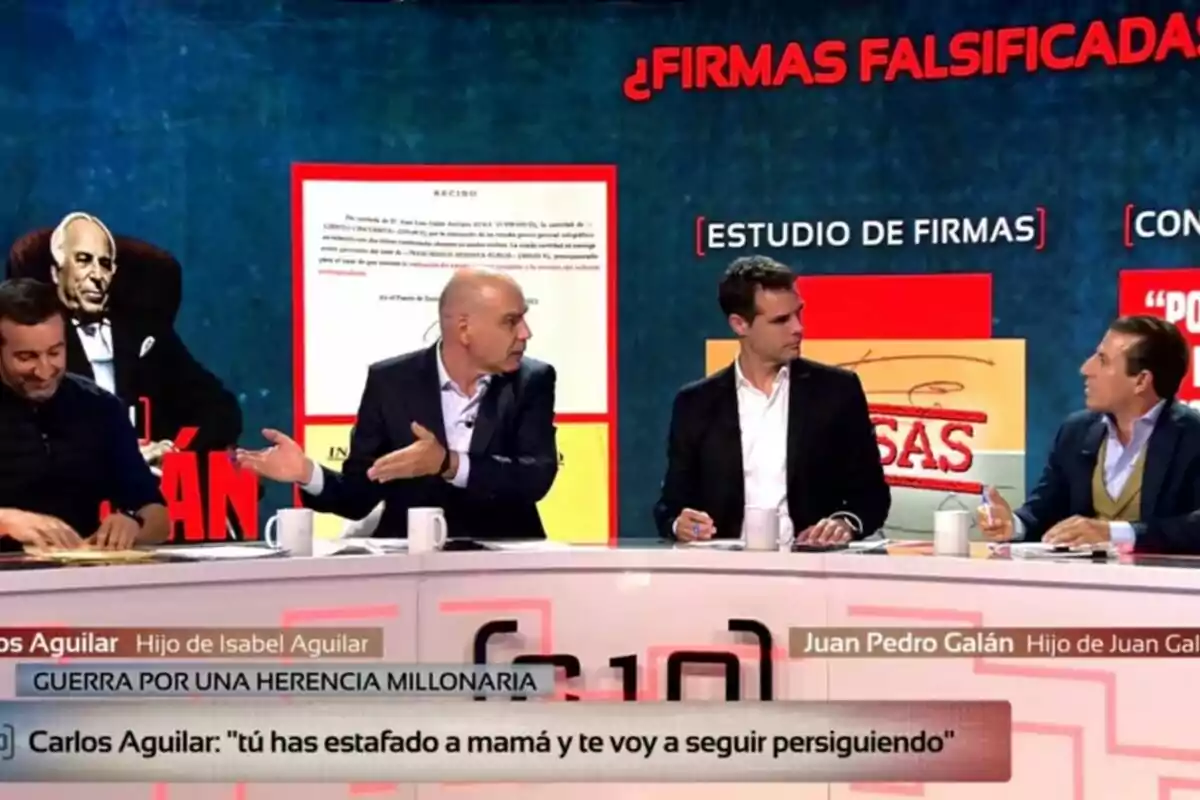Nacho Abad y David Aleman junto a dos invitados discuten en Código 10 sobre un caso de herencia millonaria y firmas falsificadas. Nacho Abad y David Aleman junto a dos invitados discuten en Código 10 sobre un caso de herencia millonaria y firmas falsificadas.