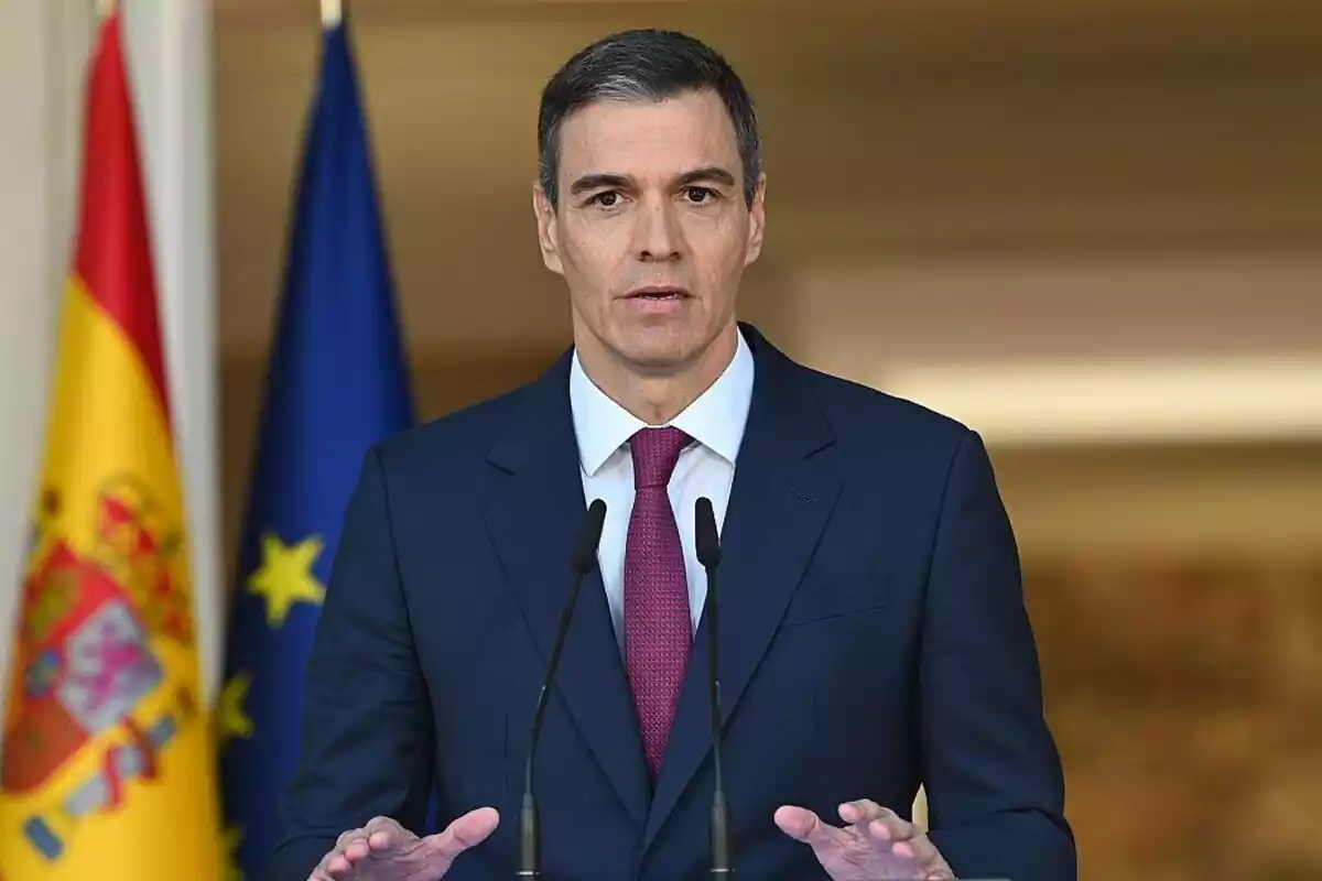 Captura de Pedro Sánchez durante su comparecencia este lunes 29 de abril Captura de Pedro Sánchez durante su comparecencia este lunes 29 de abril