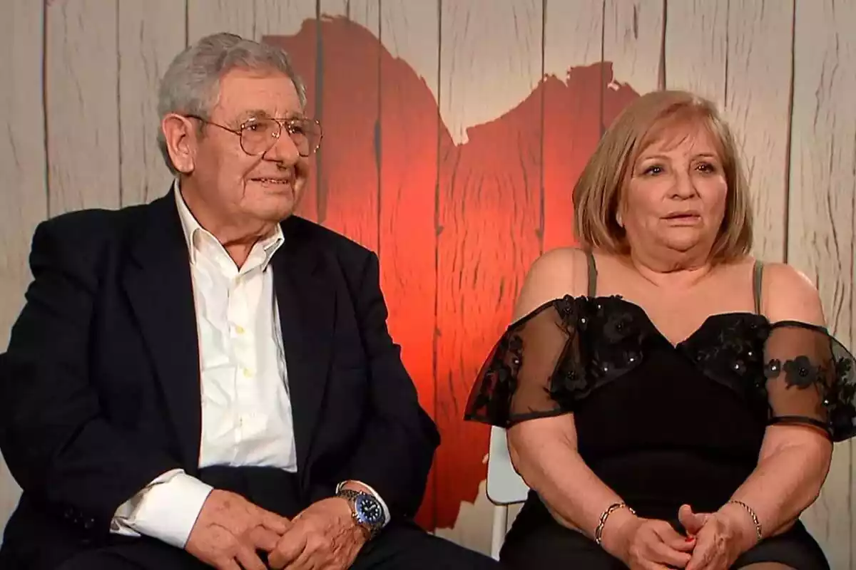 Captura de Pepe y Hilda durante su cita en First Dates Captura de Pepe y Hilda durante su cita en First Dates