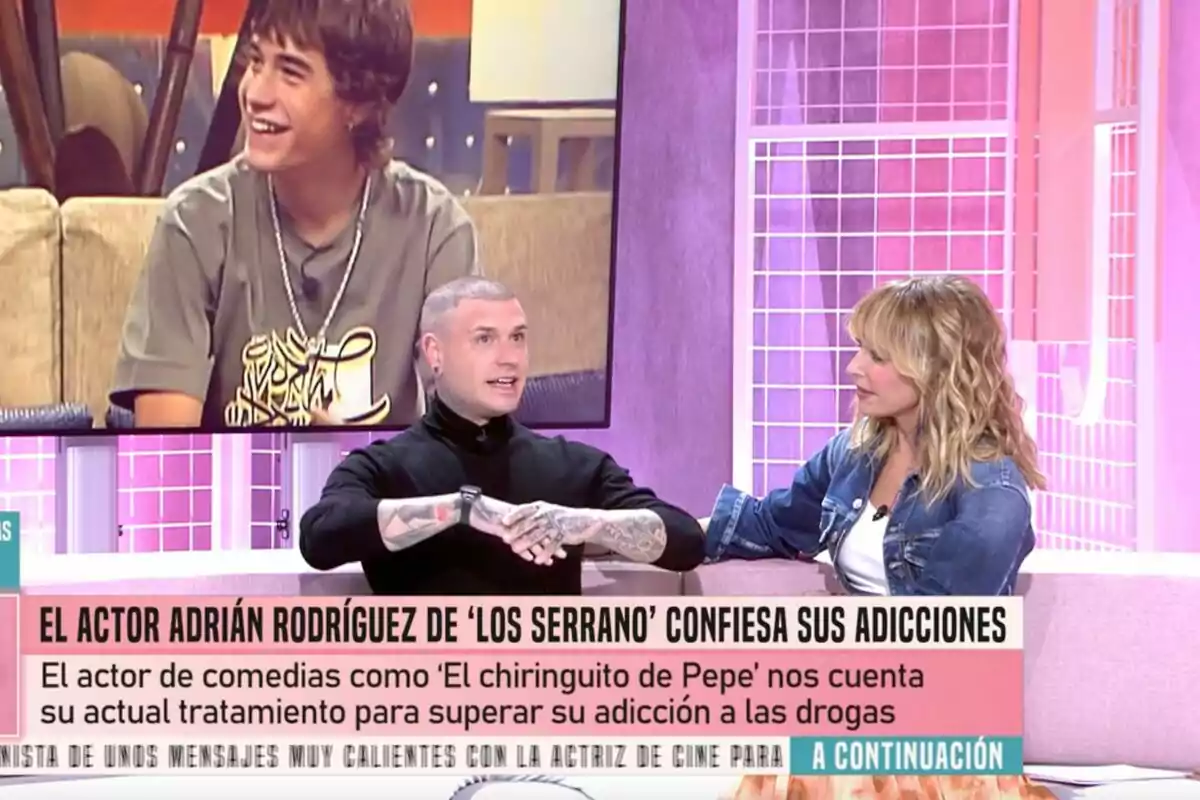 Adrián Rodríguez habla sobre su tratamiento para superar adicciones con Emma García en 'Fiesta'. Adrián Rodríguez habla sobre su tratamiento para superar adicciones con Emma García en 'Fiesta'.