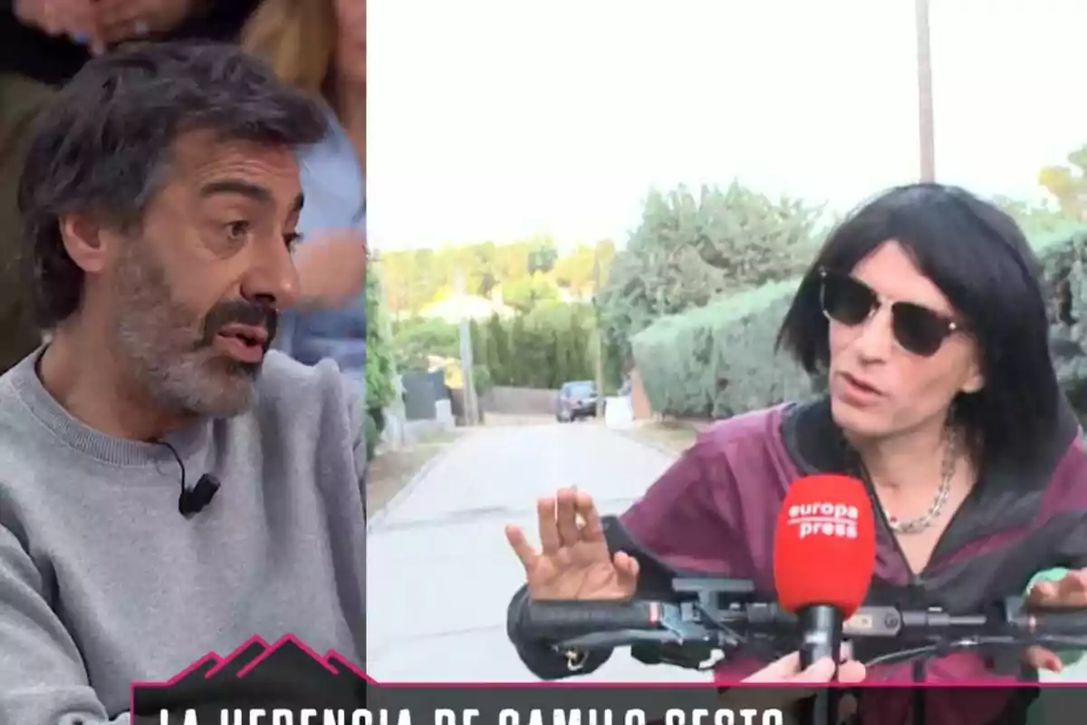 Dos personas en una imagen dividida, Juan del Val está hablando en La Roca y Sheila Devil (Camilo Blanes) está al aire libre con gafas de sol y una bicicleta, con un micrófono de Europa Press.