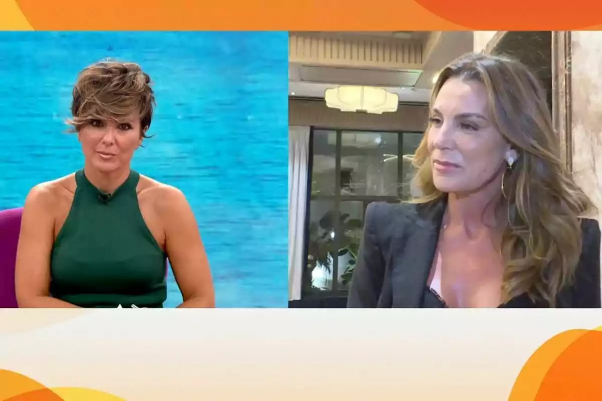 Sonsoles Ónega y Mar Flores en una videollamada, una con un fondo de playa y la otra en un interior elegante en Y ahora Sonsoles. Sonsoles Ónega y Mar Flores en una videollamada, una con un fondo de playa y la otra en un interior elegante en Y ahora Sonsoles.