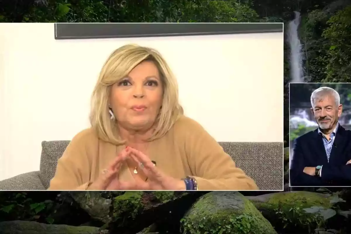 Captura de Terelu Campos con Carlos Sobera en Supervivientes Captura de Terelu Campos con Carlos Sobera en Supervivientes