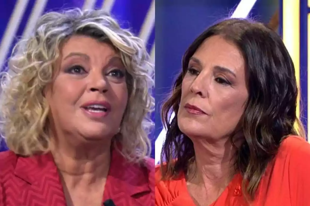 Terelu Campos i Ángela Portero a De Divendres amb expressions serioses i atentes.