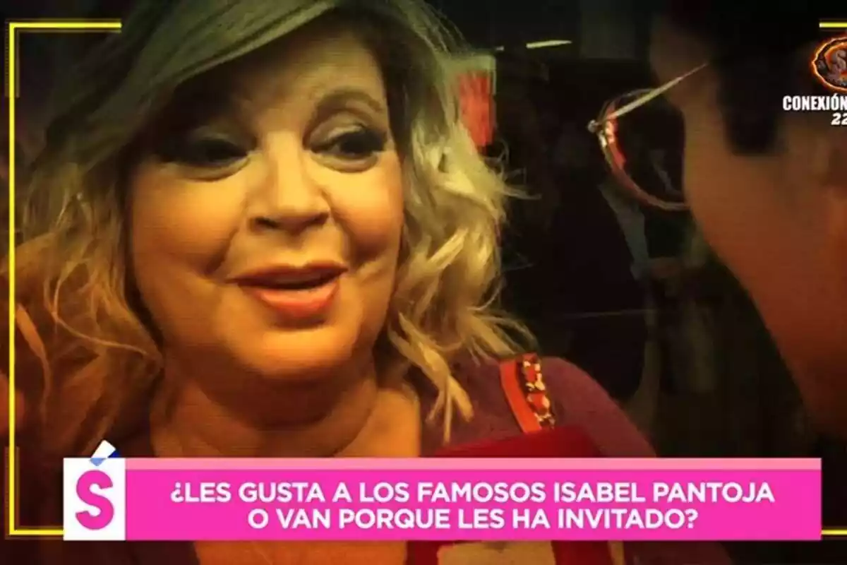 Captura del programa 'Socialité' con Terelu Campos hablando con un reportero Captura del programa 'Socialité' con Terelu Campos hablando con un reportero