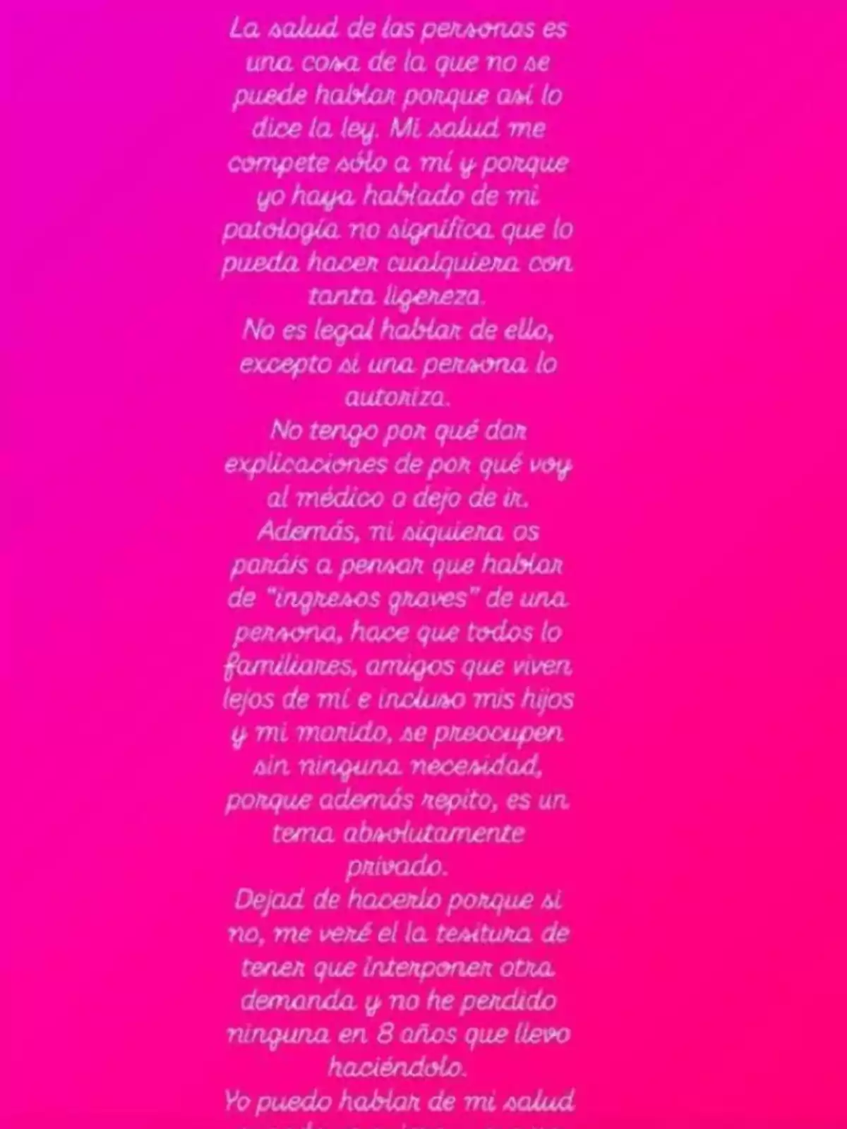 Comunicado de Maria José Campanario en su instagram Comunicado de Maria José Campanario en su instagram