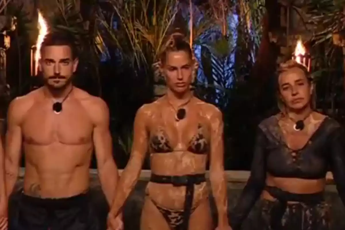 Gala, Damián y Carmen Alcayde en 'Supervivientes'