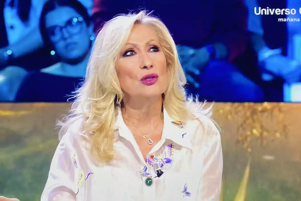 Rosa Benito en el plató de 'Supervivientes'