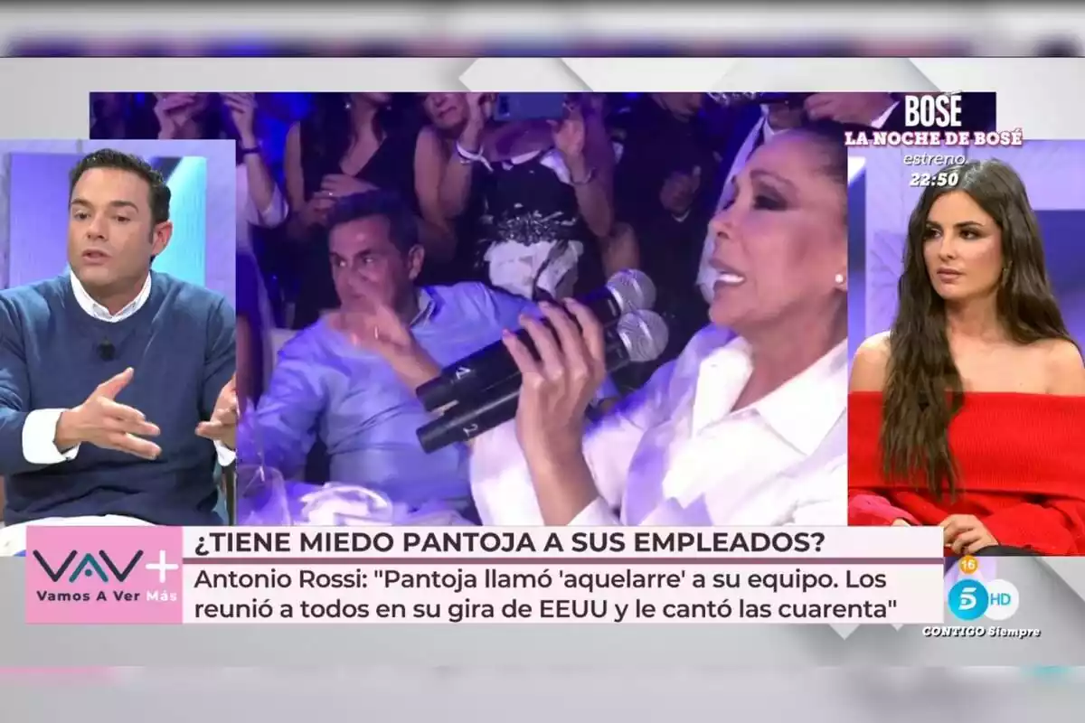 Captura de 'Vamos a Ver' amb Antonio Rossi parlant i Alexia Rivas seria amb imatges d'Isabel Pantoja el 6 de novembre de 2023 Captura de 'Vamos a Ver' amb Antonio Rossi parlant i Alexia Rivas seria amb imatges d'Isabel Pantoja el 6 de novembre de 2023