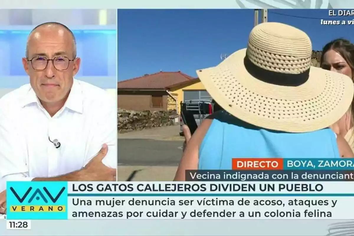 Alfonso Egea a Vamos a ver en connexió amb una dona amb barret en un carrer, amb un text que diu Alfonso Egea a Vamos a ver en connexió amb una dona amb barret en un carrer, amb un text que diu